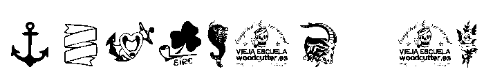 Tattoo Vieja Escuela 3 Font OTHER CHARS