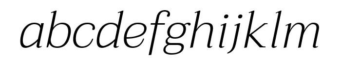 Taviraj ExtraLight Italic Font LOWERCASE