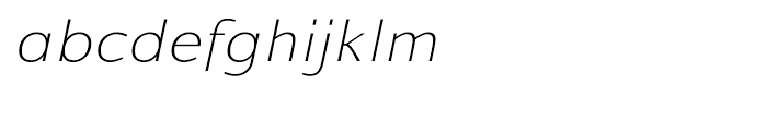 Talis Thin Italic Font LOWERCASE