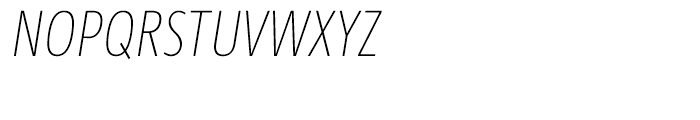 Taz Condensed UltraLight Italic Font UPPERCASE