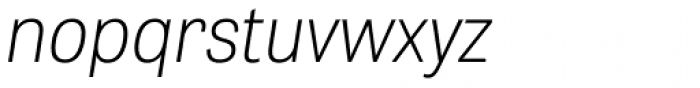 Tablet Gothic Narrow Thin Oblique Font LOWERCASE