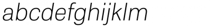 Tablet Gothic Thin Oblique Font LOWERCASE