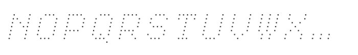 Tabloid Dot M Thin Slant Font UPPERCASE