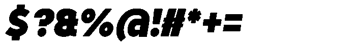 Tady Black X-High Condensed Italic Font OTHER CHARS