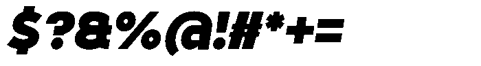 Tady Black X-High Italic Font OTHER CHARS