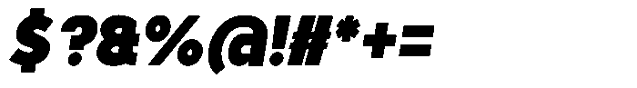 Tady Black X-Low Condensed Italic Font OTHER CHARS