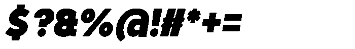 Tady Black X-Med Condensed Italic Font OTHER CHARS