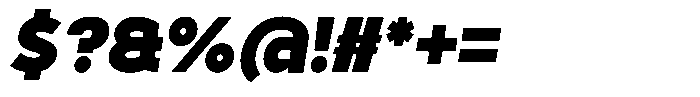 Tady Black X-Med Italic Font OTHER CHARS