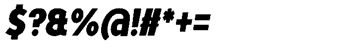 Tady Bold X-Low Condensed Italic Font OTHER CHARS