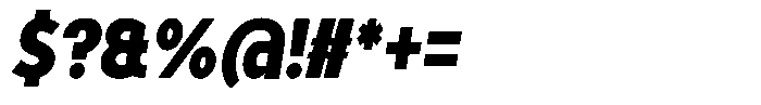 Tady Bold X-Med Condensed Italic Font OTHER CHARS