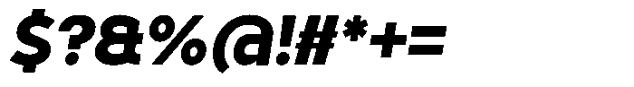 Tady Bold X-Med Italic Font OTHER CHARS