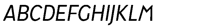 Tady Book X-Low Condensed Italic Font UPPERCASE
