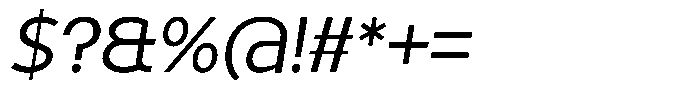 Tady Book X-Med Italic Font OTHER CHARS