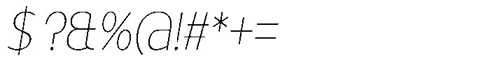 Tady Hairline X-High Condensed Italic Font OTHER CHARS