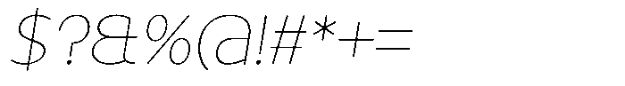 Tady Hairline X-High Italic Font OTHER CHARS