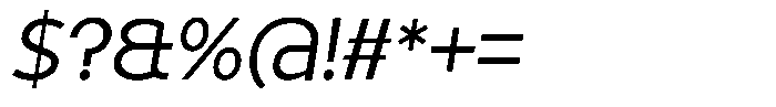 Tady Italic VF Font OTHER CHARS
