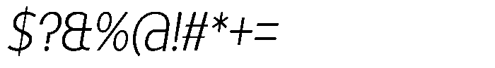 Tady Light X-Low Condensed Italic Font OTHER CHARS