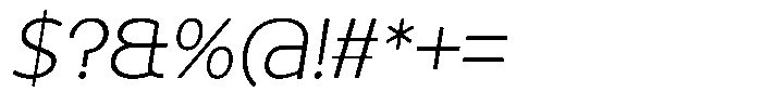 Tady Light X-Low Italic Font OTHER CHARS
