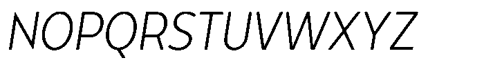 Tady Light X-Med Condensed Italic Font UPPERCASE