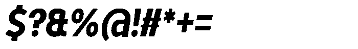 Tady Semibold X-High Condensed Italic Font OTHER CHARS