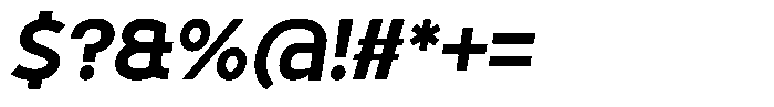 Tady Semibold X-High Italic Font OTHER CHARS