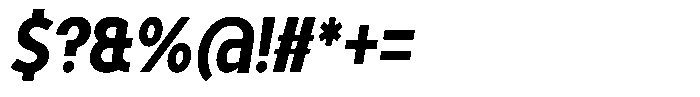 Tady Semibold X-Low Condensed Italic Font OTHER CHARS
