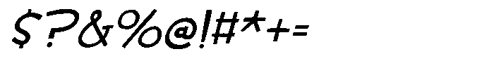 Talking Away Italic Font OTHER CHARS