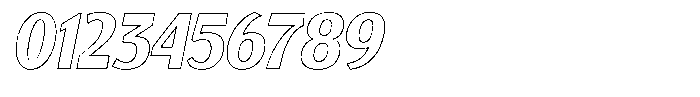 Tallstance Oblique Outline Font OTHER CHARS