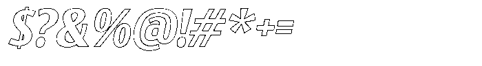 Tallstance Oblique Outline Font OTHER CHARS