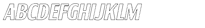 Tallstance Oblique Outline Font UPPERCASE