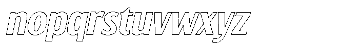 Tallstance Oblique Outline Font LOWERCASE