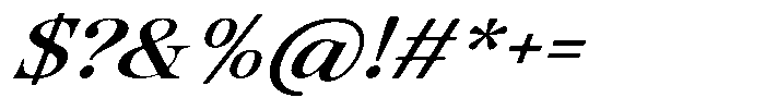 Tanflisc Soft Bold Ext Expanded Italic Font OTHER CHARS