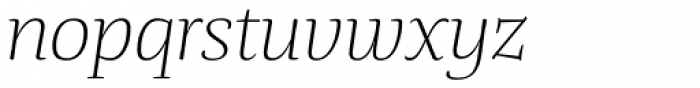 Tanger Serif Wide Light Italic Font LOWERCASE