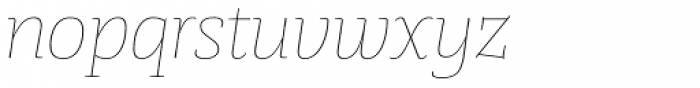 Tanger Serif Wide UltraLight Italic Font LOWERCASE