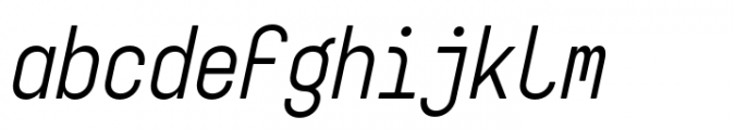 Targa Pro Mono Italic Font LOWERCASE