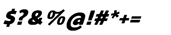 Tassili Black Italic Font OTHER CHARS