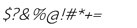 Tassili Extra Light Italic Font OTHER CHARS