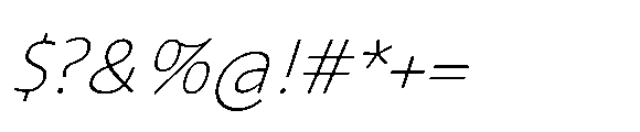 Tassili Thin Italic Font OTHER CHARS