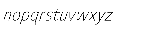 Tassili Thin Italic Font LOWERCASE