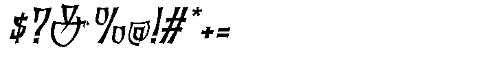 Tatsukaze Italic Font OTHER CHARS