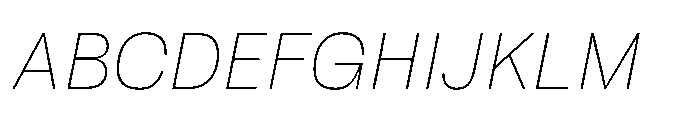 Tatype Neue Extra Light Italic Font UPPERCASE