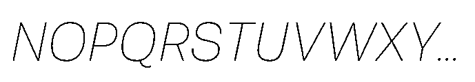 Tatype Neue Extra Light Italic Font UPPERCASE