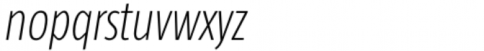 Taz Condensed ExtraLight Italic Font LOWERCASE