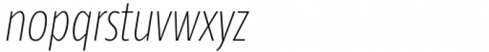 Taz Condensed UltraLight Italic Font LOWERCASE