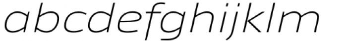 Taz Extended ExtraLight Italic Font LOWERCASE