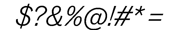 TaurusGrotesk LightItalic Font OTHER CHARS