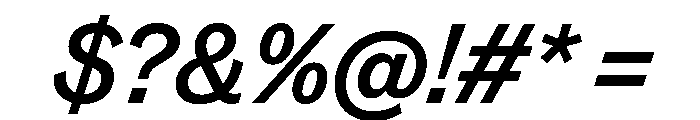 TaurusGrotesk MediumItalic Font OTHER CHARS