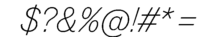 TaurusGrotesk ThinItalic Font OTHER CHARS