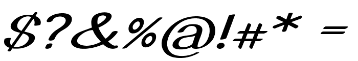 Taffeta-ExpandedItalic Font OTHER CHARS