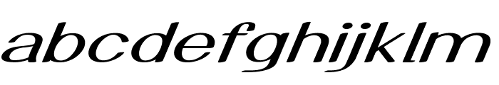 Taffeta-ExtraexpandedItalic Font LOWERCASE